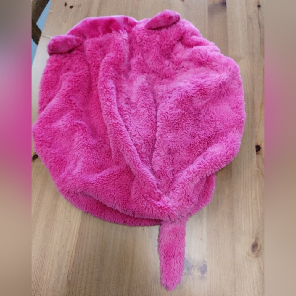 Cat Pretty Pink Soft Furry Toy Storage (Unfilled) Net with a Zipper Cushion Seat - Picture 3 of 10